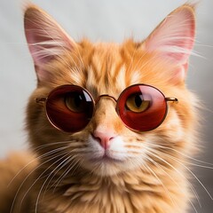 Fototapeta premium Orange Cat with Sunglasses