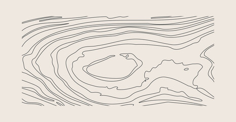 Modern colourless minimalist poster or background with abstract wood texture in black and white tones. One line art. Vector illustration of EPS10