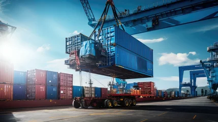Foto op Canvas transportation storage ship cargo illustration freight loading, unloading dock, port ment transportation storage ship cargo © vectorwin