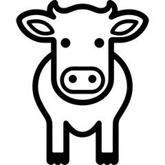 outlined cow icon animal farm dairy