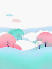 Minimalism abstract landscape 2.
Minimalism abstract art: landscape in soft colors. AI-generated digital illustration.