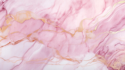 Texture of Light Pink Marble with Gold Veins.