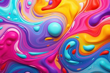 Fototapeta premium Beautiful colorful fluid art for desktop background. Wallpaper Art. Poster design. Colourful Rainbow colors Art design. Generative AI