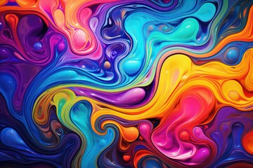 Beautiful colorful fluid art for desktop background. Wallpaper Art. Poster design. Colourful Rainbow colors Art design. Generative AI