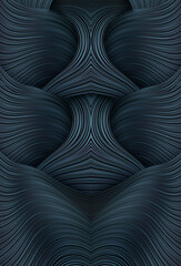 Dark blue beautiful 3d braided paralel lines graphic design