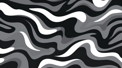 Wavy swirl brush trokes. Curved Lines. Black and White Wallpaper for design. Desktop Background. Design Template. Seamless design. 