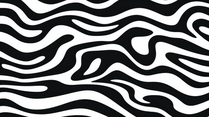 Wavy swirl brush trokes. Curved Lines. Black and White Wallpaper for design. Desktop Background. Design Template. Seamless design. 