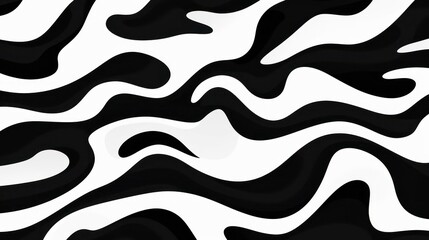 Wavy swirl brush trokes. Curved Lines. Black and White Wallpaper for design. Desktop Background. Design Template. Seamless design. 