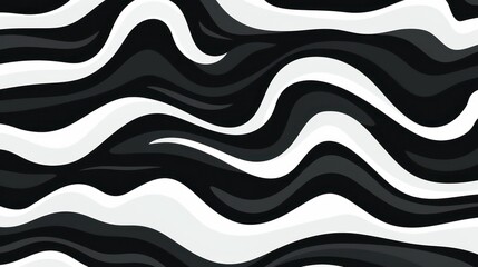 Wavy swirl brush trokes. Curved Lines. Black and White Wallpaper for design. Desktop Background. Design Template. Seamless design. 