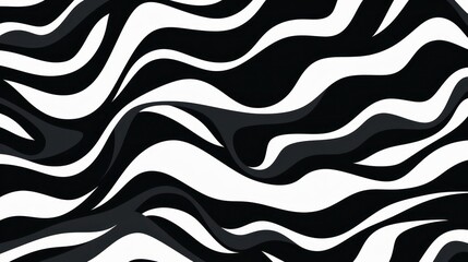 Wavy swirl brush trokes. Curved Lines. Black and White Wallpaper for design. Desktop Background. Design Template. Seamless design. 
