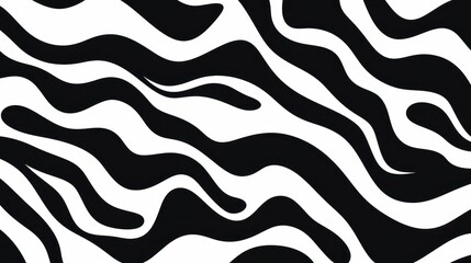Wavy swirl brush trokes. Curved Lines. Black and White Wallpaper for design. Desktop Background. Design Template. Seamless design. 