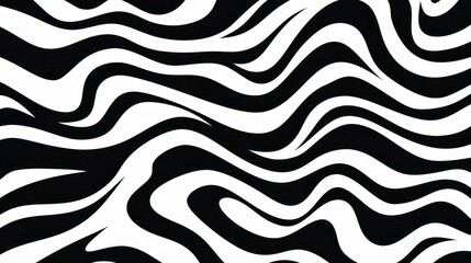 Wavy swirl brush trokes. Curved Lines. Black and White Wallpaper for design. Desktop Background. Design Template. Seamless design. 