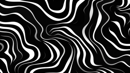 Wavy swirl brush trokes. Curved Lines. Black and White Wallpaper for design. Desktop Background. Design Template. Seamless design. 
