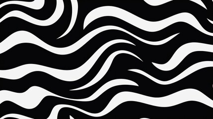 Wavy swirl brush trokes. Curved Lines. Black and White Wallpaper for design. Desktop Background. Design Template. Seamless design. 