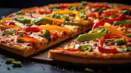 cheese pepper pizza food illustration crust sauce, toppings delivery, slice spicy cheese pepper...