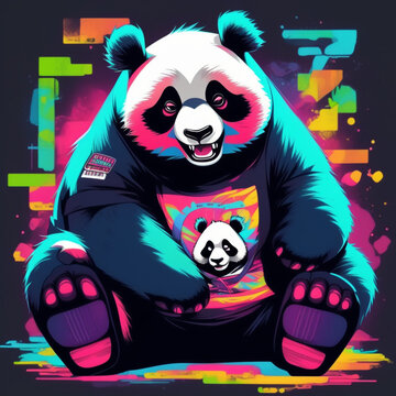 PANDA GRANDE CON PLAYERA Y COLORES