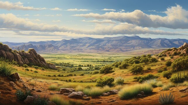 rocks mesa hills landscape illustration sandstone canyon, butte arid, rugged scenic rocks mesa hills landscape