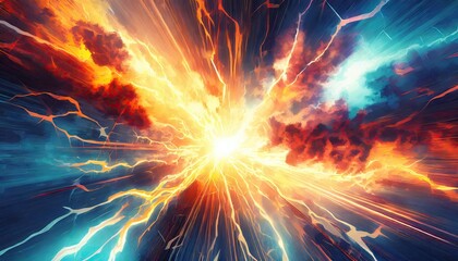 Thunder burst burning in the dark.