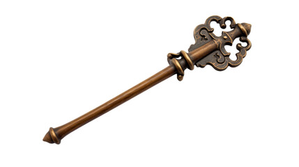 An old antique key isolated on white background