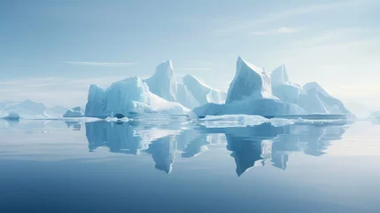 Fotobehang glaciers blocky icebergs landscape illustration antarctica majestic, pristine wilderness, natural beauty glaciers blocky icebergs landscape © vectorwin