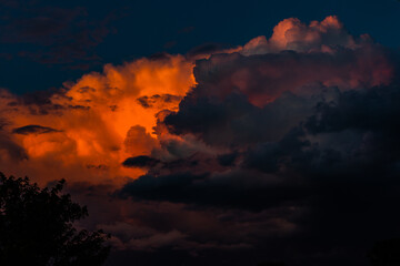 Sunset clouds and rainbow candy skies