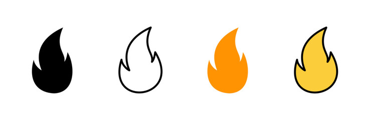 Fire icon set vector. fire sign and symbol