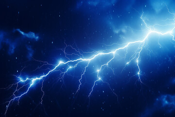 Electric flash of lightning on a blue background