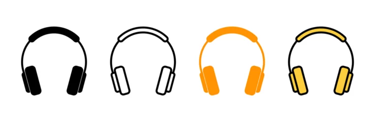 Fotobehang Headphone icon set vector. headphone sign and symbol © Lunaraa