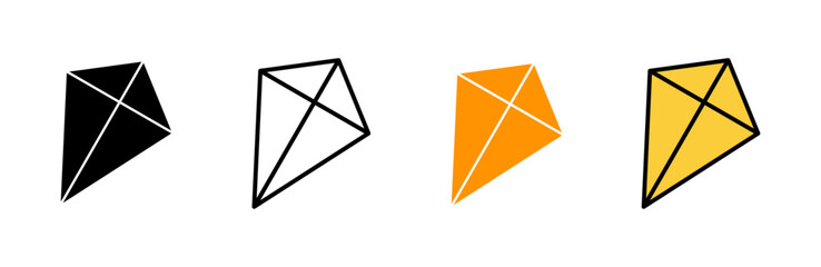 Kite icon set vector. kite sign and symbol