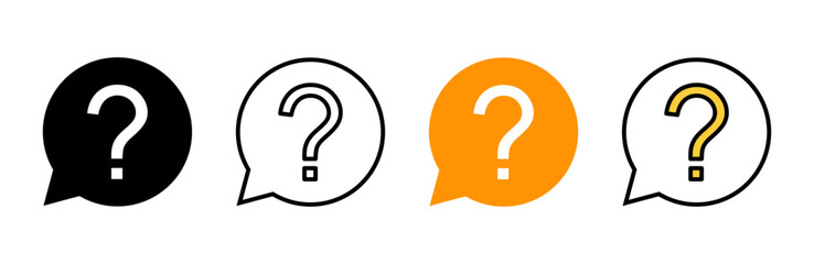 Question icon set vector. question mark sign and symbol