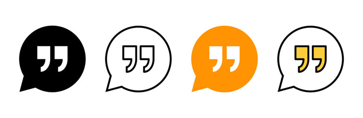 Quote icon set vector. Quotation mark sign and symbol