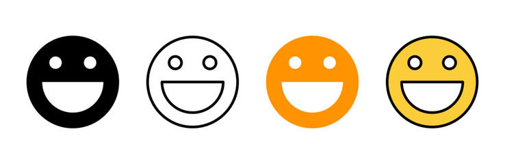 smile icon set vector. smile emoticon icon. feedback sign and symbol