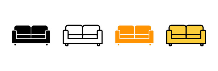 Sofa icon set vector. sofa sign and symbol. furniture icon