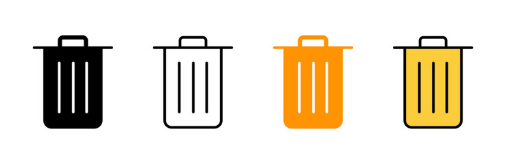 Trash icon set vector. trash can icon. delete sign and symbol.