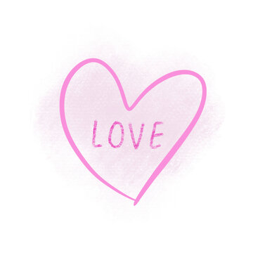 The pink heart png image for love or Valentine's Day concept.