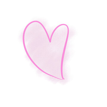 The pink heart png image for love or Valentine's Day concept.