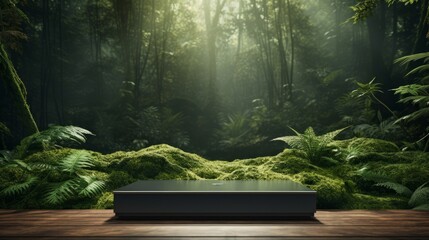 Laptop Computer on Wooden Table