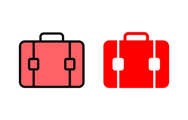 Briefcase icon set illustration. suitcase sign and symbol. luggage symbol.