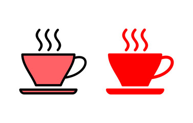 coffee cup icon set illustration. cup a coffee sign and symbol