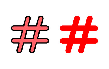 Hashtag icon set illustration. hashtag sign and symbol