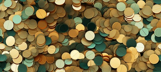 Coins texture background. Generative AI technology. - obrazy, fototapety, plakaty