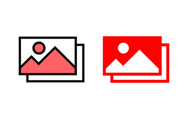 Picture icon set illustration. photo gallery sign and symbol. image icon