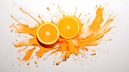 Orange, citrus fruit, no background, white background.