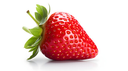 strawberry, citrus fruit, no background, white background.