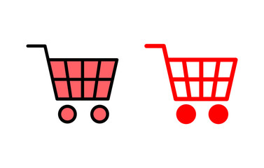 Shopping icon set illustration. Shopping cart sign and symbol. Trolley icon