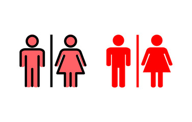 Toilet icon set illustration. Girls and boys restrooms sign and symbol. bathroom sign. wc, lavatory
