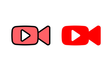 Video icon set illustration. video camera sign and symbol. movie sign. cinema