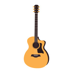 Naklejka premium Acoustic Guitar with Grand Auditorium body shape