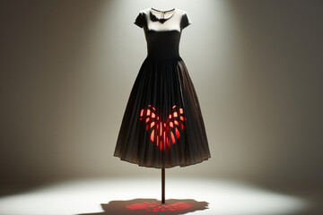 A skirt made of light, casting heart-shaped shadows on an isolated backdrop