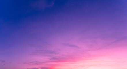 Twilight in the Evening with Orange Gold Sunset, Real amazing panoramic sunrise or sunset sky with...